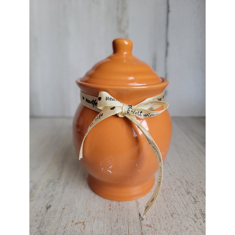 Halloween Orange sweet scented candle ribbon home decor wax